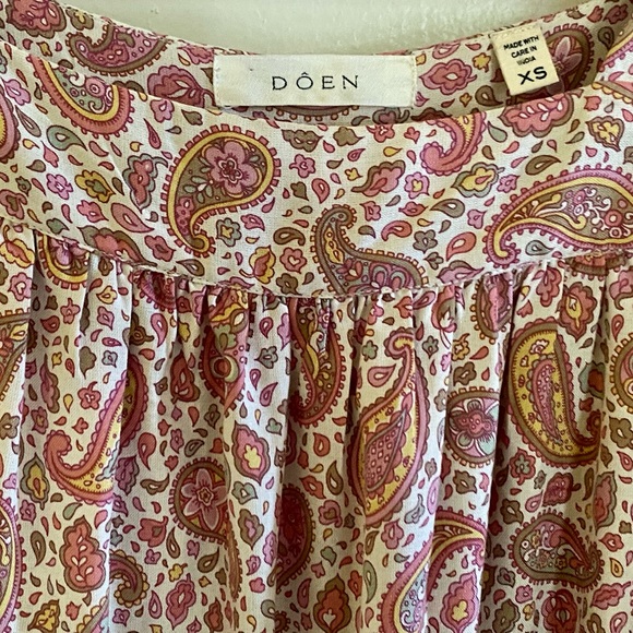 Doen Tybee Mini Dress Pink Paisley Print 100% Silk Size XS - Picture 7 of 9